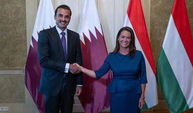 HH the Amir Sheikh Tamim bin Hamad Al-Thani with Katalin Novak